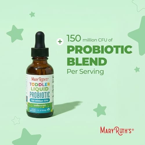 MaryRuth's Bio-Probiotische Tropfen für Kleinkinder | Organische Probiotika für Kinder von 1-3 Jahren | 5 Probiotika-Stämme | 150 Millionen KBE pro Portion | USDA Bio | Zuckerfrei | Vegan | Glutenfrei | 30 ml