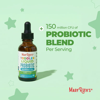 MaryRuth's Bio-Probiotische Tropfen für Kleinkinder | Organische Probiotika für Kinder von 1-3 Jahren | 5 Probiotika-Stämme | 150 Millionen KBE pro Portion | USDA Bio | Zuckerfrei | Vegan | Glutenfrei | 30 ml