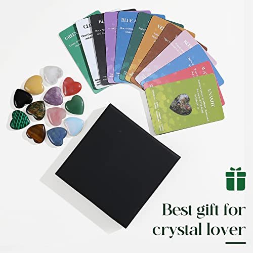 12 Stück natürliche Herz-Heilsteine, geschliffene Liebes-Edelsteine, 0,8 Zoll, Taschen-Set, für Meditation, Muttertag