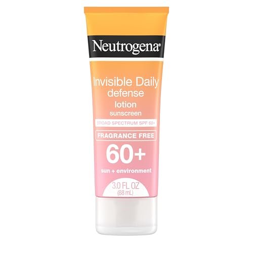 Neutrogena Invisible Daily Defense Duftfreie Sonnenlotion, Breitspektrum SPF 60+, Ohne Oxybenzon & Wasserbeständig, Schutz vor Sonne & Umweltbelastungen, 88,7 ml