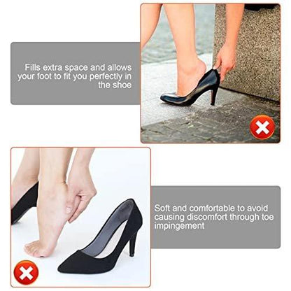 WLLHYF Weicher Schaumstoff Verstellbarer Schuhfüller, Zehenstopfen Fußstütze, Unisex Größen Einlagen für High Heel Schuhe, Wiederverwendbar, 2 Paar