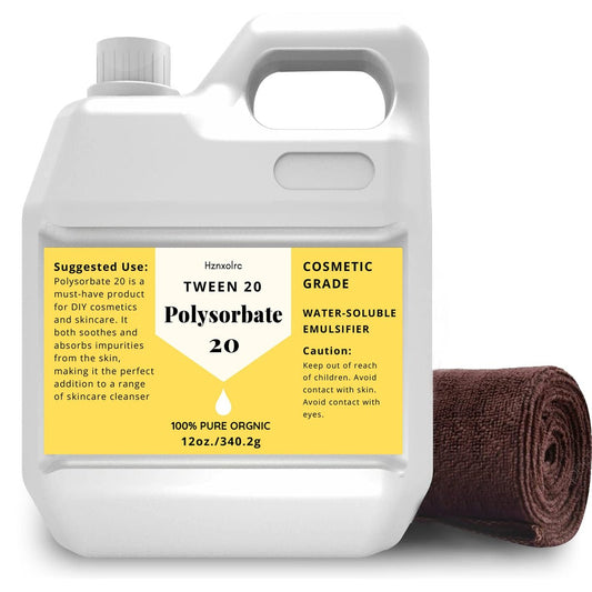 12 oz Polysorbat 20 Emulgator, Premium Polysorbat 20 (TWEEN 20) Flüssig, 100% rein, Kosmetikqualität, Sanft zur Haut, Geeignet für die Herstellung von Lotionen, Shampoos, Duschbädern, Make-up-Entfernern und mehr