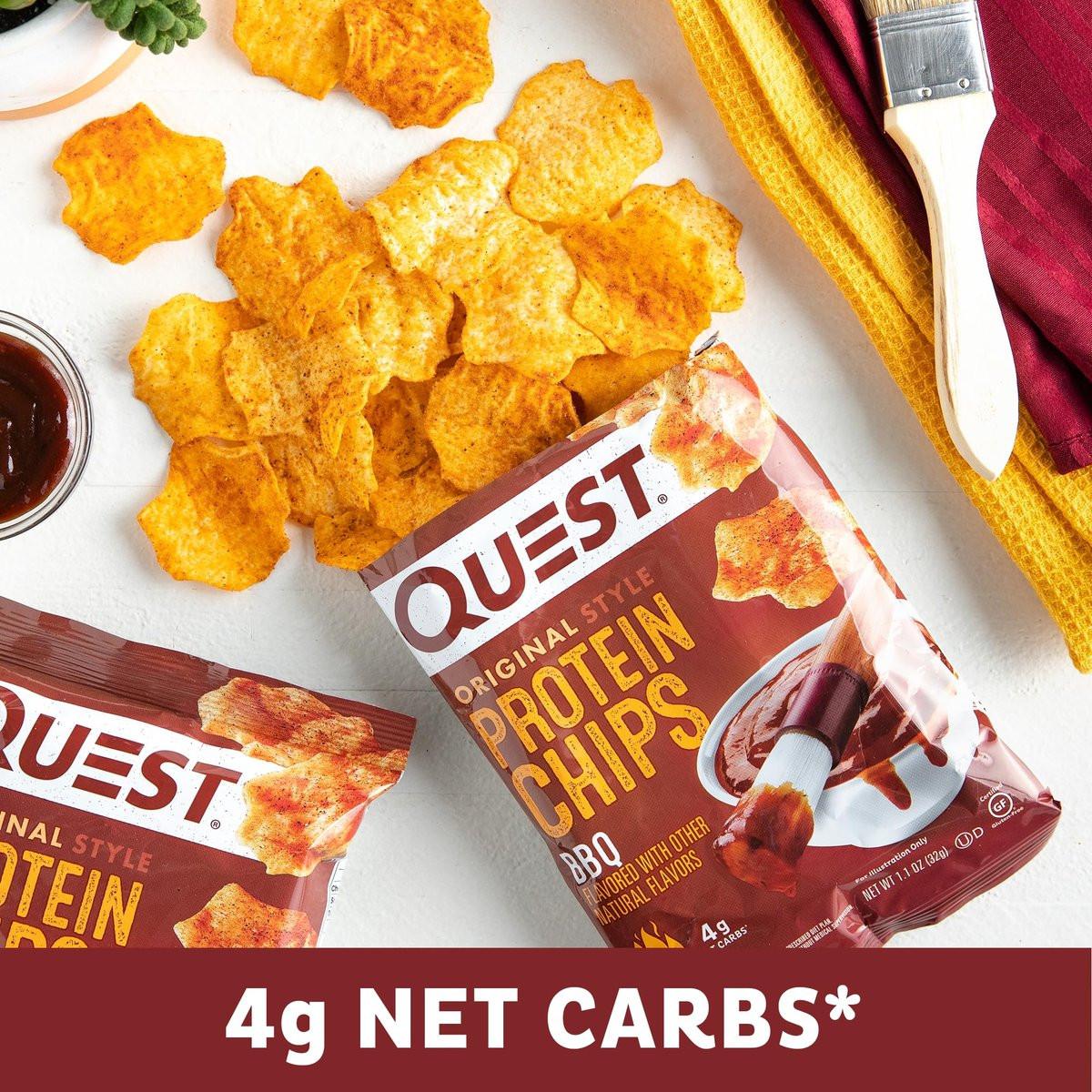 Quest Nutrition BBQ Protein Chips – 19g Protein, 4g Netto-Kohlenhydrate, Low Carb, Glutenfrei, 1,1 oz (4er-Pack)