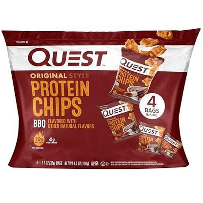 Quest Nutrition BBQ Protein Chips – 19g Protein, 4g Netto-Kohlenhydrate, Low Carb, Glutenfrei, 1,1 oz (4er-Pack)
