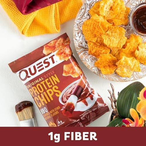 Quest Nutrition BBQ Protein Chips – 19g Protein, 4g Netto-Kohlenhydrate, Low Carb, Glutenfrei, 1,1 oz (4er-Pack)