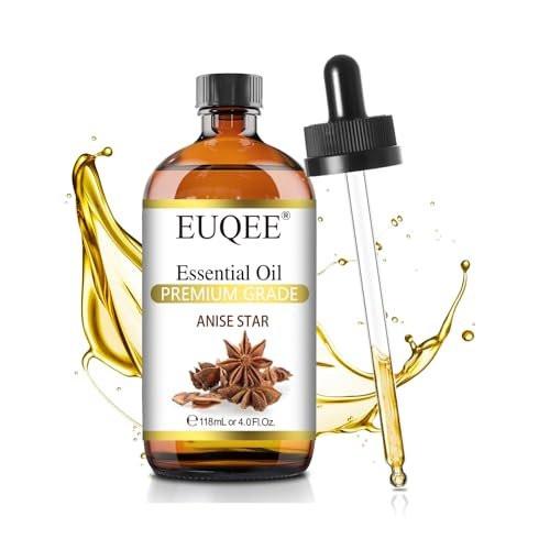 EUQEE Sternanis Bio Ätherisches Öl 118 ml – Reines Premium Öl mit Pipette für Duftlampe, Kerzen- und Seifenherstellung