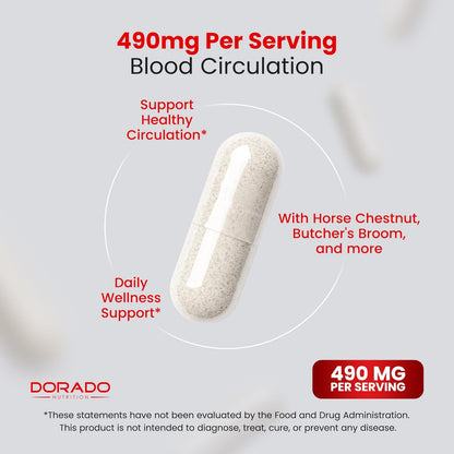 Blutkreislauf-Supplement mit Diosmin & mehr (150 Kapseln) – Durchblutungsförderer für Männer & Frauen – Unterstützung bei Krampfadern & Besenreisern – Vegan & Non-GMO – 3. Parteien getestet – Hergestellt in den USA