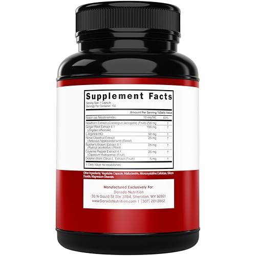 Blutkreislauf-Supplement mit Diosmin & mehr (150 Kapseln) – Durchblutungsförderer für Männer & Frauen – Unterstützung bei Krampfadern & Besenreisern – Vegan & Non-GMO – 3. Parteien getestet – Hergestellt in den USA