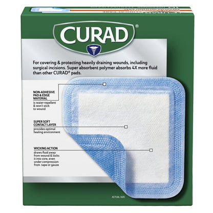 Curad Super Saugfähige Wundauflage, Mittel, 10 x 10 cm, 10 Stück