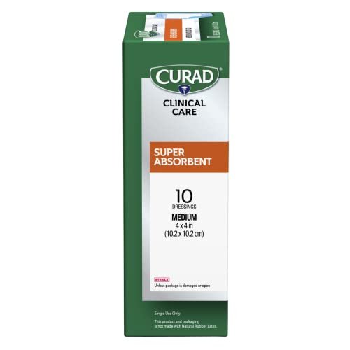 Curad Super Saugfähige Wundauflage, Mittel, 10 x 10 cm, 10 Stück