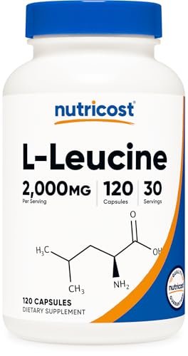 Nutricost L-Leucin 2.000 mg, 120 vegane Kapseln, Non-GMO, glutenfrei, 30 Portionen