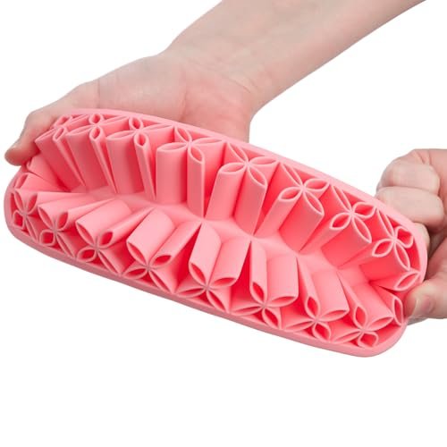 Elsjoy 3er-Pack Silikon Pinselhalter für Make-up, Schreibtisch-Organizer für Kosmetik, Stifte, Nähzubehör – Pink, Grau, Grün