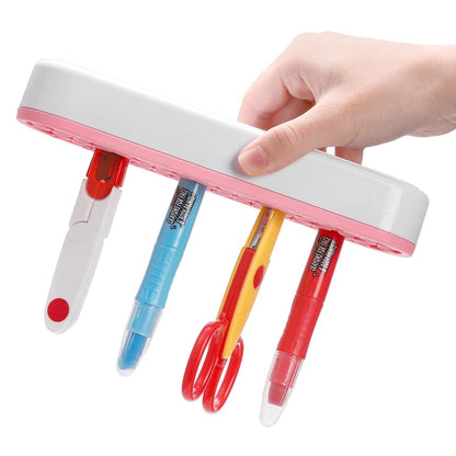 Elsjoy 3er-Pack Silikon Pinselhalter für Make-up, Schreibtisch-Organizer für Kosmetik, Stifte, Nähzubehör – Pink, Grau, Grün