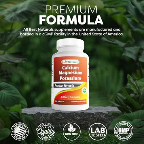 Best Naturals Calcium Magnesium Kalium - 120 Tabletten - Non-GMO & Glutenfrei