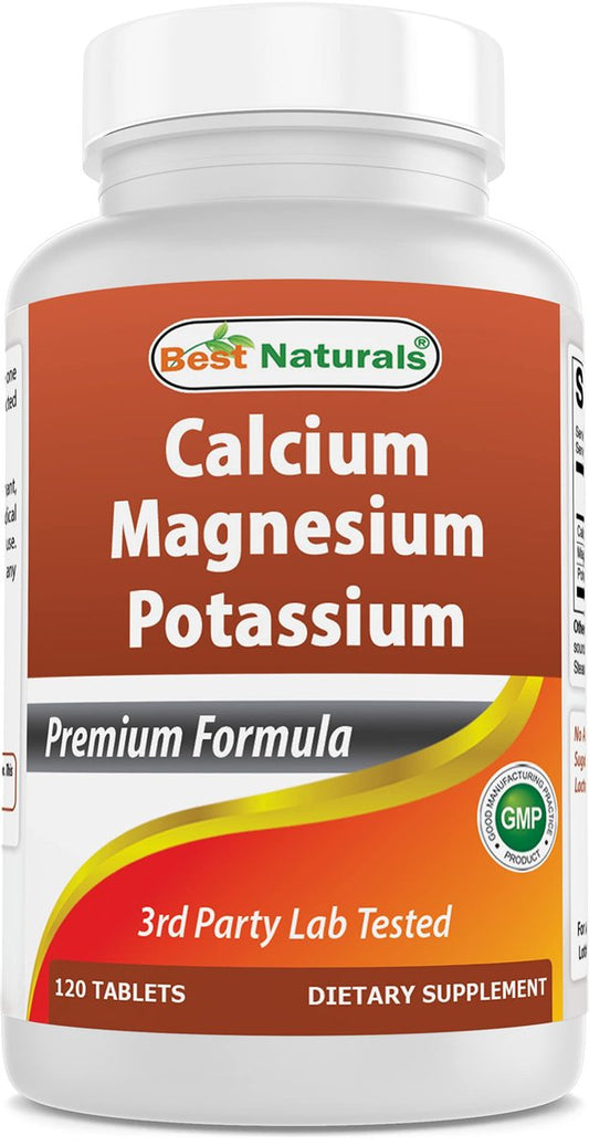Best Naturals Calcium Magnesium Kalium - 120 Tabletten - Non-GMO & Glutenfrei