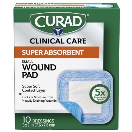 Curad Super Saugfähige Wundauflage, Klein, 7,6 cm x 7,6 cm, 10 Stück