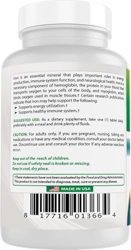 Best Naturals Eisenpräparat – 65 mg – 240 Tabletten – Non-GMO & Glutenfrei