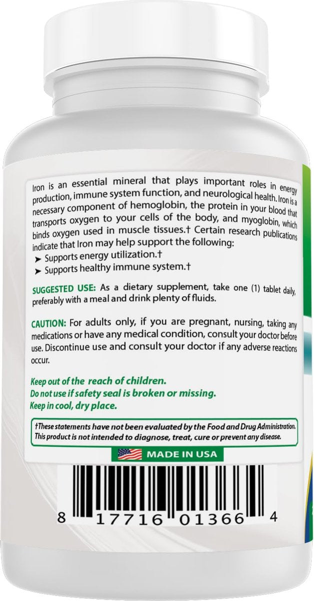 Best Naturals Eisenpräparat – 65 mg – 240 Tabletten – Non-GMO & Glutenfrei