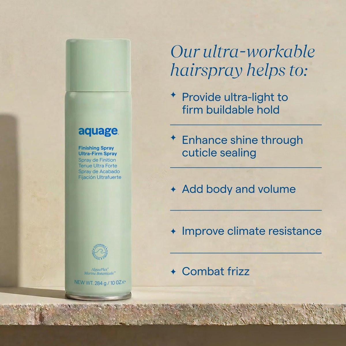 Aquage Finishing Hair Spray – Volumisierender & flexibler Halt für Glanz und langanhaltendes Styling – Professionelles Hairstyling-Produkt (10 oz)