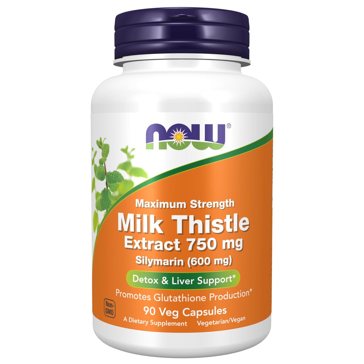 Now Foods Mariendistel-Extrakt 750 mg Silymarin (600 mg), Höchste Stärke - 90 vegane Kapseln