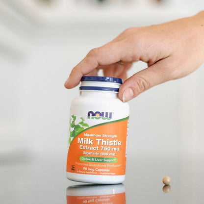 Now Foods Mariendistel-Extrakt 750 mg Silymarin (600 mg), Höchste Stärke - 90 vegane Kapseln