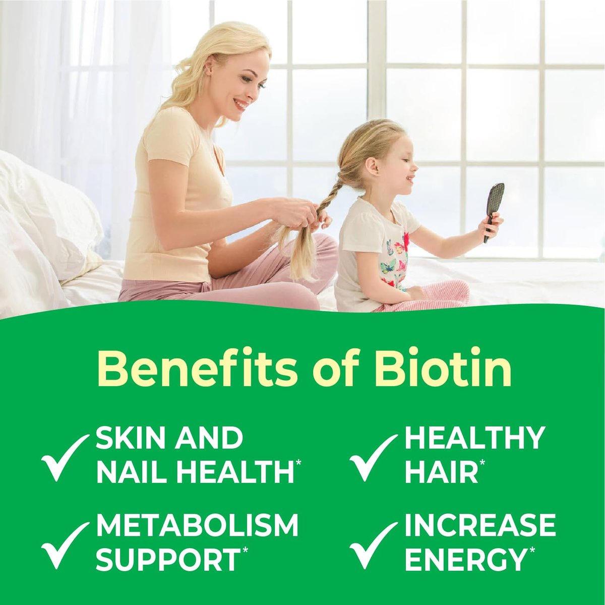 VitaWorks Kids Biotin 5000 mcg Lutschtabletten | Leckeres Biotin-Präparat für Kinder | Vegan, Ohne Gentechnik | Für Haarwachstum, Haut und Nägel | 120 Lutschtabletten