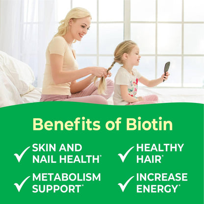 VitaWorks Kids Biotin 5000 mcg Lutschtabletten | Leckeres Biotin-Präparat für Kinder | Vegan, Ohne Gentechnik | Für Haarwachstum, Haut und Nägel | 120 Lutschtabletten