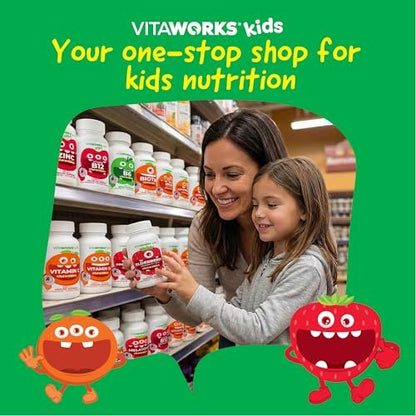 VitaWorks Eisen für Kinder Kautabletten mit Vitamin C, 10 mg Eisen(II)-fumarat, Orangen-Geschmack, 120 Kautabletten