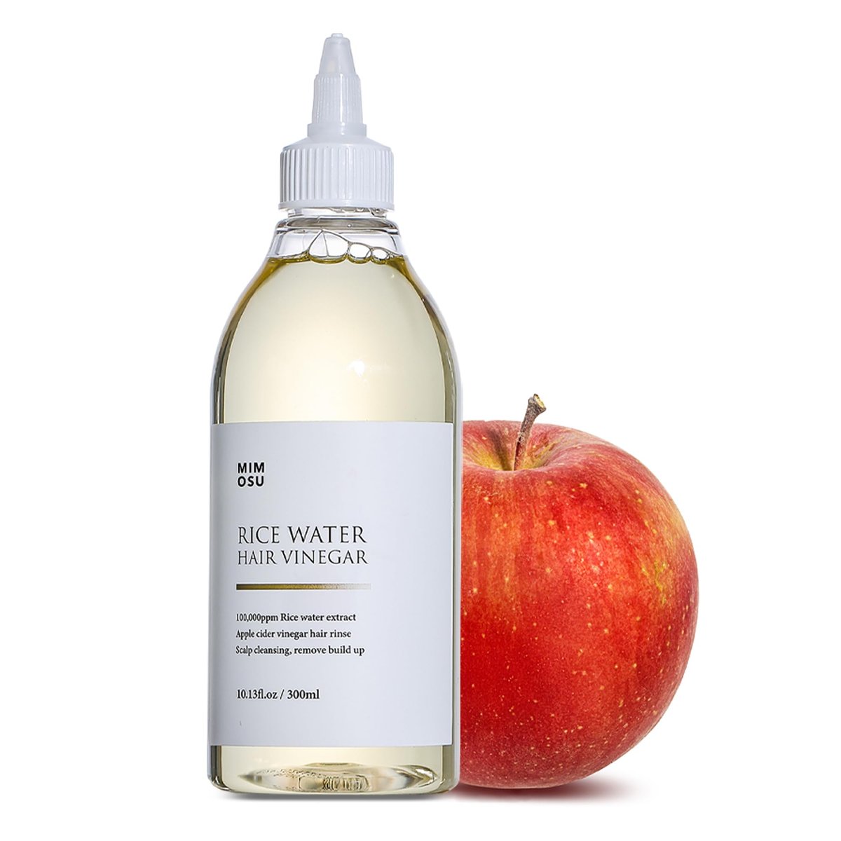 mimosu Apfelessig Haarspülung mit Reiswasser 10 fl.oz – Haarwachstum, Reinigende Pflegespülung, Sanfte Kopfhautreinigung gegen Rückstände, Glykolsäure Behandlung bei Schuppen