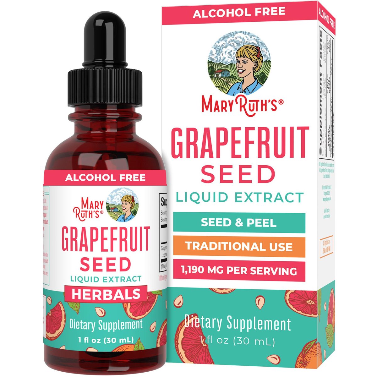 MARYRUTH'S Organics Grapefruitkern-Extrakt Tropfen | Schale & Kern | Kräutertinktur Flüssig | Zuckerfrei | Vegan | Non-GMO | Glutenfrei | Ungesüßt | 30 Portionen | 1 Fl Oz