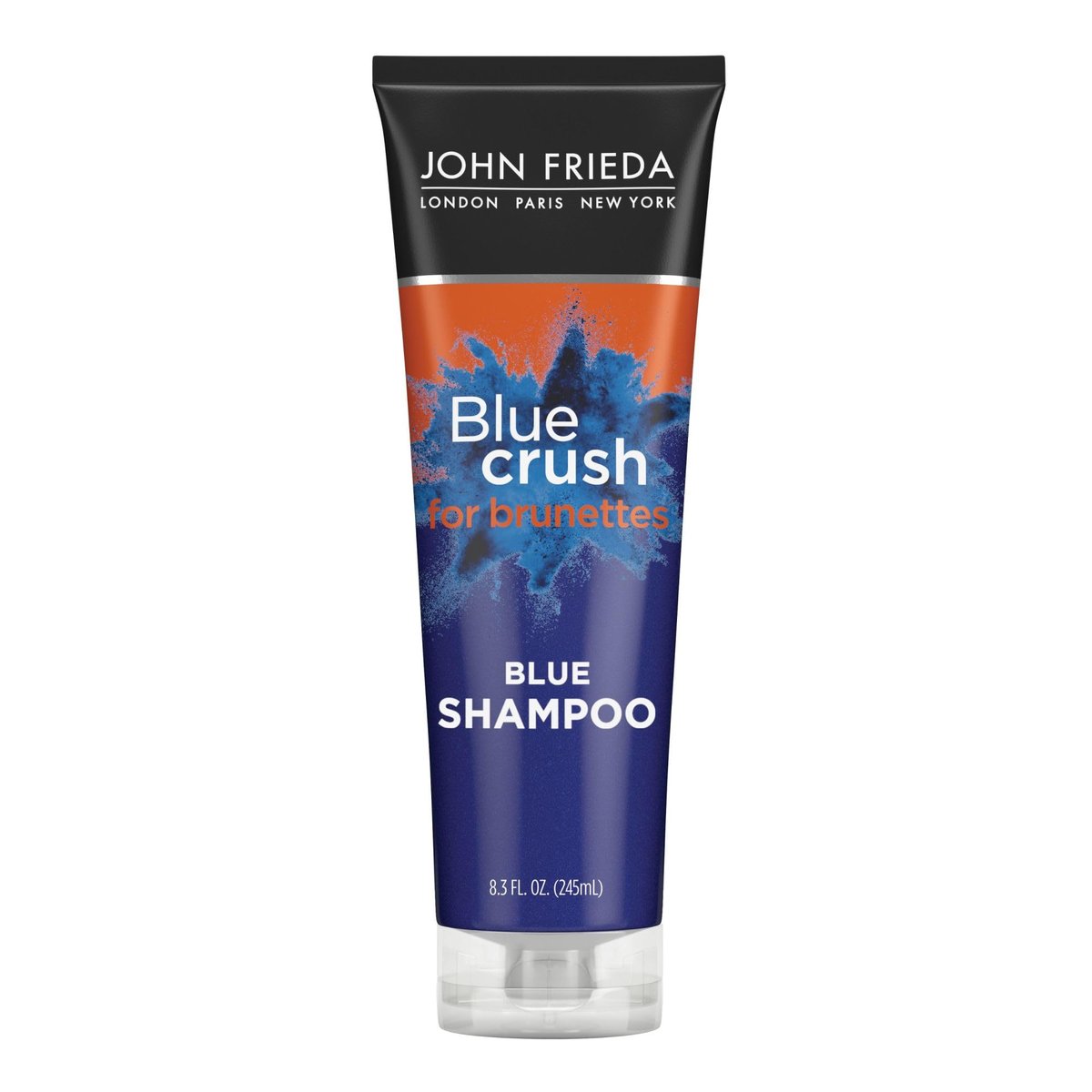 John Frieda Blue Crush Conditioner für brünettes Haar – Tönungsshampoo mit blauen Pigmenten gegen orangefarbene Töne, pflegt coloriertes und natürliches Haar, 8,3 Unzen