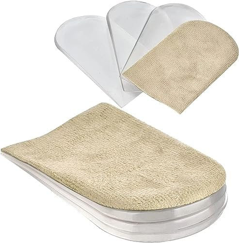 AccEncyc Verstellbare Fersenerhöhung Einlegesohlen 2er-Pack – Weiche Silikon-Height Increase Insoles für Schuhe 1/4" bis 1" – 4 Schichten