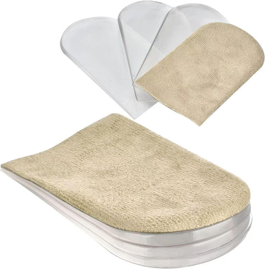 AccEncyc Verstellbare Fersenerhöhung Einlegesohlen 2er-Pack – Weiche Silikon-Height Increase Insoles für Schuhe 1/4" bis 1" – 4 Schichten