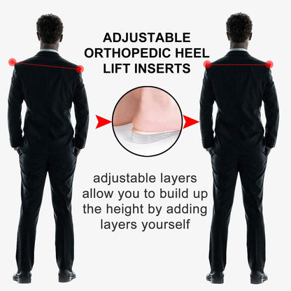 AccEncyc Verstellbare Fersenerhöhung Einlegesohlen 2er-Pack – Weiche Silikon-Height Increase Insoles für Schuhe 1/4" bis 1" – 4 Schichten