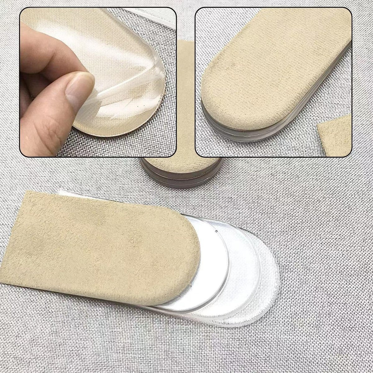 AccEncyc Verstellbare Fersenerhöhung Einlegesohlen 2er-Pack – Weiche Silikon-Height Increase Insoles für Schuhe 1/4" bis 1" – 4 Schichten