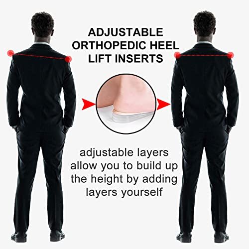 AccEncyc Verstellbare Fersenerhöhung Einlegesohlen 2er-Pack – Weiche Silikon-Height Increase Insoles für Schuhe 1/4" bis 1" – 4 Schichten
