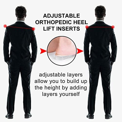 AccEncyc Verstellbare Fersenerhöhung Einlegesohlen 2er-Pack – Weiche Silikon-Height Increase Insoles für Schuhe 1/4" bis 1" – 4 Schichten