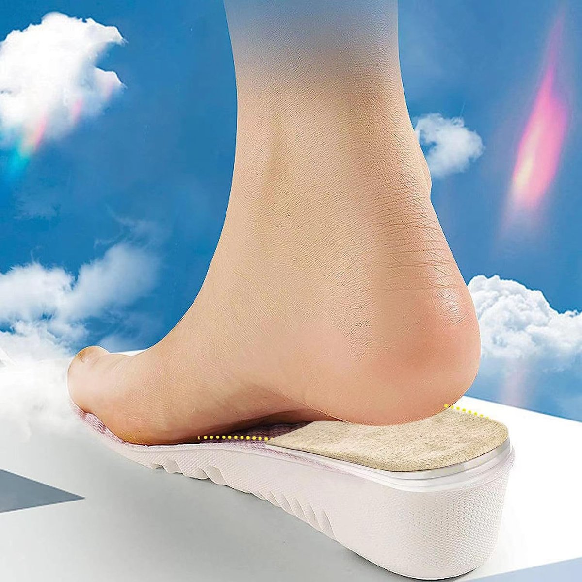 AccEncyc Verstellbare Fersenerhöhung Einlegesohlen 2er-Pack – Weiche Silikon-Height Increase Insoles für Schuhe 1/4" bis 1" – 4 Schichten