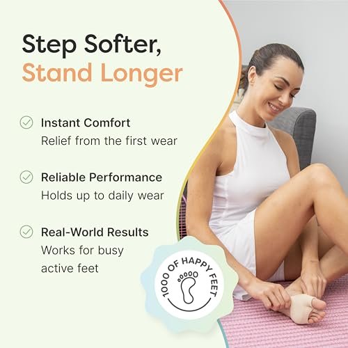 ZenToes Metatarsalpolster für Damen und Herren – Ballen-Schmerzlinderung bei Sesamoiditis, Metatarsalgie, Morton-Neurom – 2 Paar Stoffhüllen mit Gel-Einlagen (Medium, Beige)