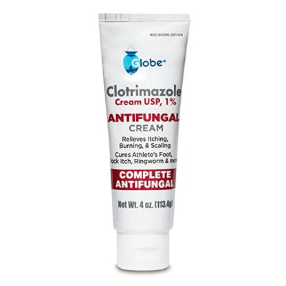 Globe Clotrimazol Antimykotikum Creme 1% USP, 113 g – Behandlung gegen Fußpilz, Juckreiz, Brennen, Risse und Schuppen