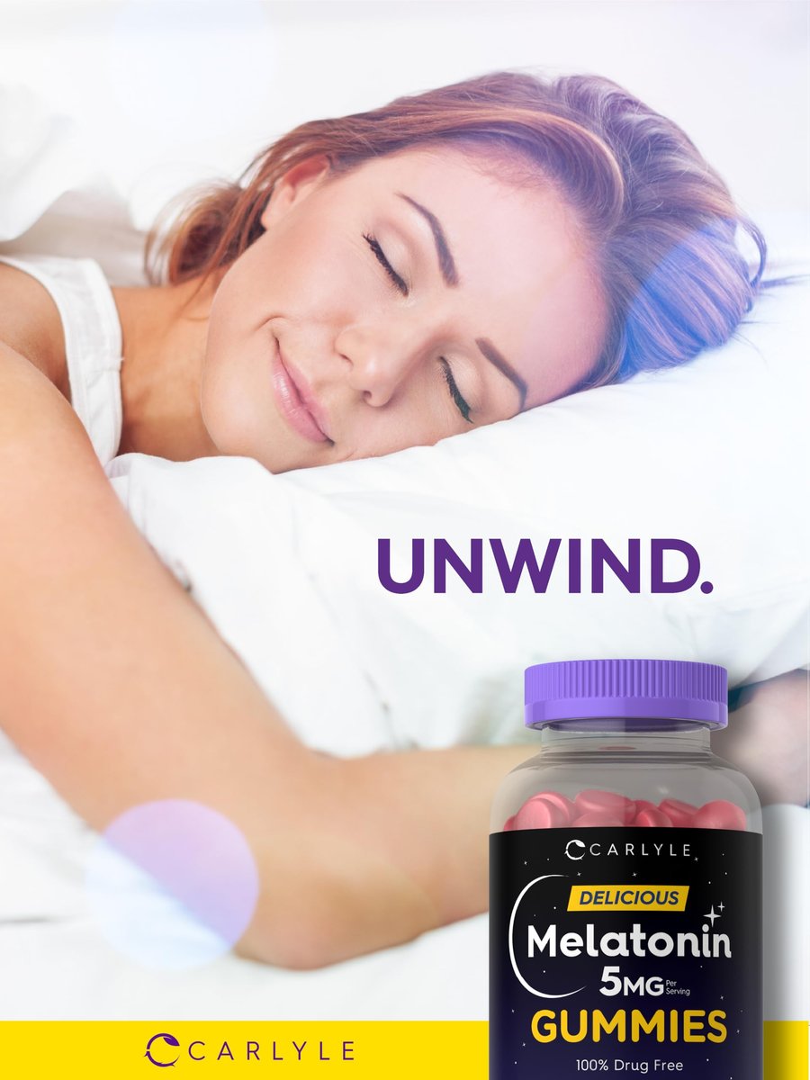 Carlyle Melatonin 5mg Gummis | 100 Stück | Beerengeschmack | 100% Arzneimittelfrei | Nicht-GVO, Glutenfrei