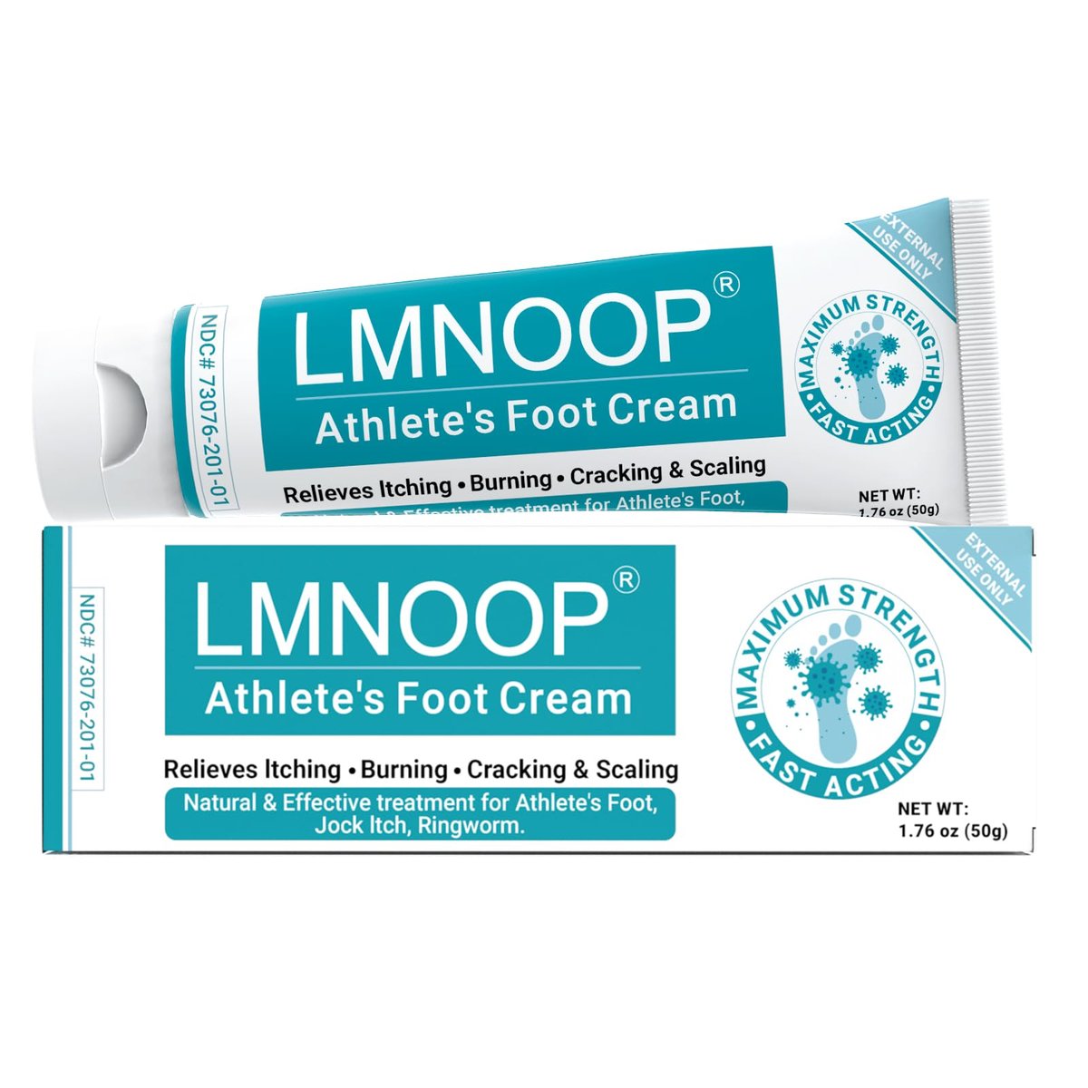 LMNOOP Fußpilz Creme, Maximale Stärke gegen Fußpilz (Tinea Pedis), Juckreiz, Blasen, Brennen, Risse, Schuppen, natürliche Kräuter Antimykotische Fußcreme