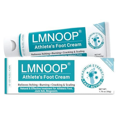 LMNOOP Fußpilz Creme, Maximale Stärke gegen Fußpilz (Tinea Pedis), Juckreiz, Blasen, Brennen, Risse, Schuppen, natürliche Kräuter Antimykotische Fußcreme