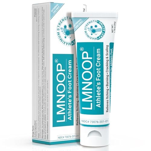 LMNOOP Fußpilz Creme, Maximale Stärke gegen Fußpilz (Tinea Pedis), Juckreiz, Blasen, Brennen, Risse, Schuppen, natürliche Kräuter Antimykotische Fußcreme