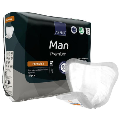 Abena Man Premium Inkontinenz-Einlagen, Größe 0-2, Formel 2, 15 Stück
