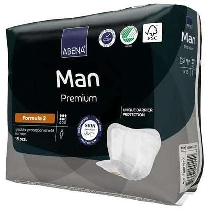 Abena Man Premium Inkontinenz-Einlagen, Größe 0-2, Formel 2, 15 Stück