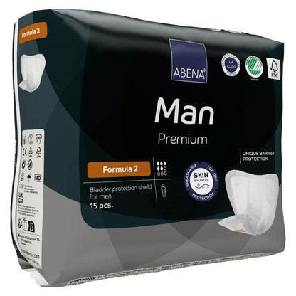Abena Man Premium Inkontinenz-Einlagen, Größe 0-2, Formel 2, 15 Stück