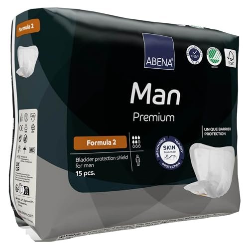 Abena Man Premium Inkontinenz-Einlagen, Größe 0-2, Formel 2, 15 Stück