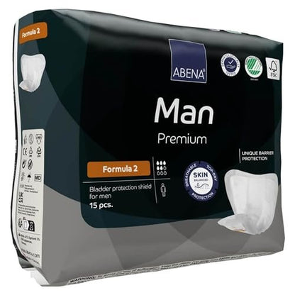 Abena Man Premium Inkontinenz-Einlagen, Größe 0-2, Formel 2, 15 Stück