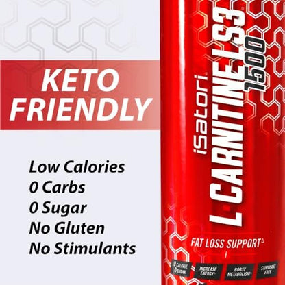 iSatori L-Carnitin LS3 1500 – Flüssiges L-Carnitin mit Acetyl & Tartrat, Stimulansfrei, Kalorienarm, Zucker- & Glutenfrei, Keto-freundlich, Blaue Himbeere (32 Portionen)